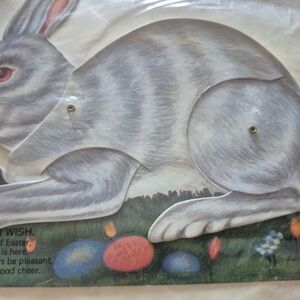 Die-cut Mpvinf Action White Bunny Easter Card And Envelope